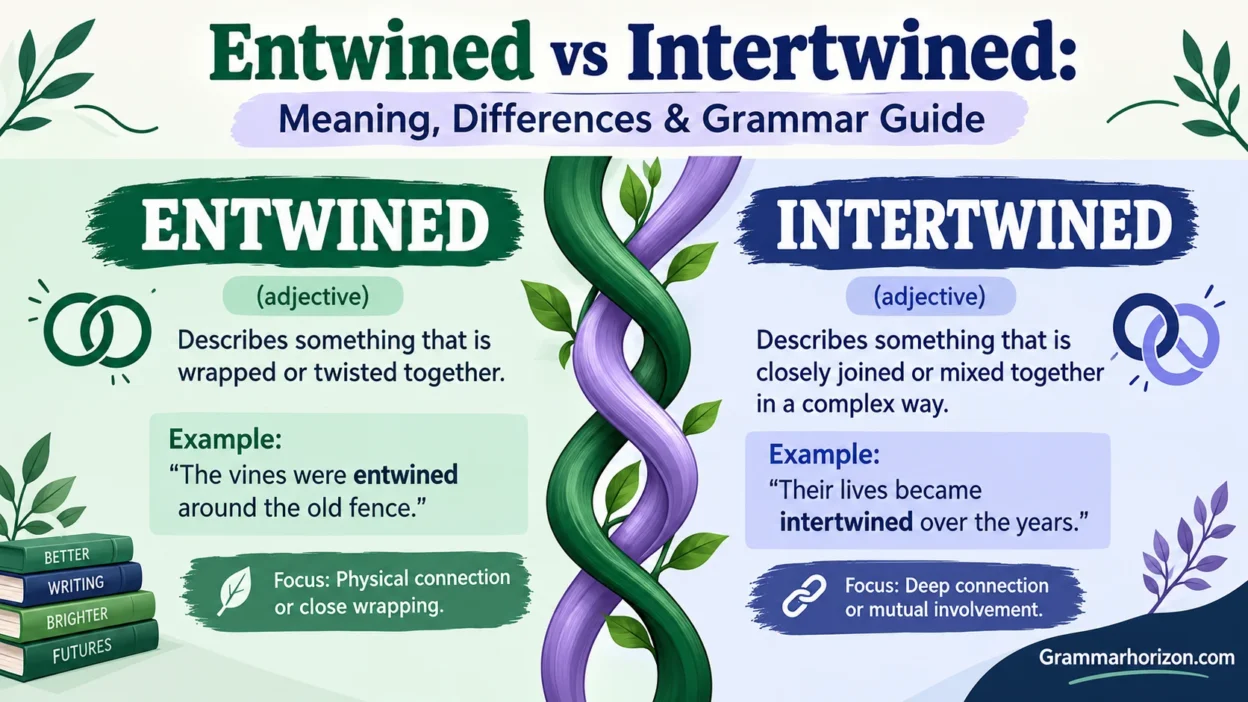 Entwined vs Intertwined: Meaning, Differences & Grammar Guide