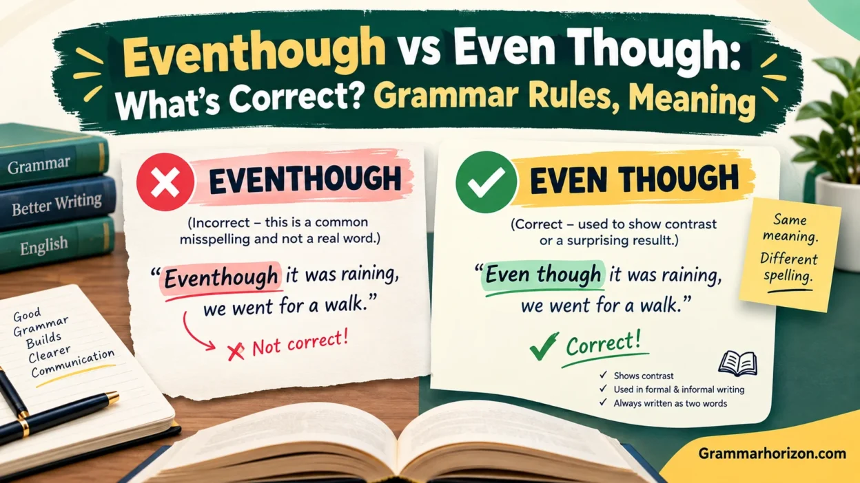Eventhough vs Even Though: What's Correct? Grammar Rules, Meaning