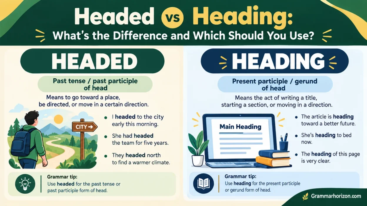 Headed vs Heading : What’s the Difference and Which Should You Use?
