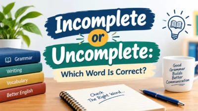 Incomplete or Uncomplete: Which Word Is Correct?