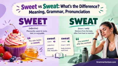 Sweet vs Sweat: What's the Difference? Meaning, Grammar, Pronunciation