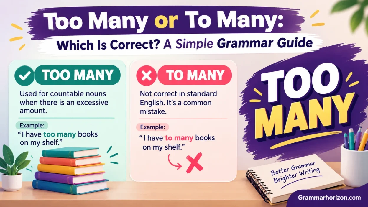 Too Many or To Many: Which Is Correct? A Simple Grammar Guide