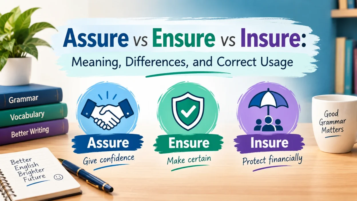 Assure vs Ensure vs Insure: Meaning, Differences, and Correct Usage