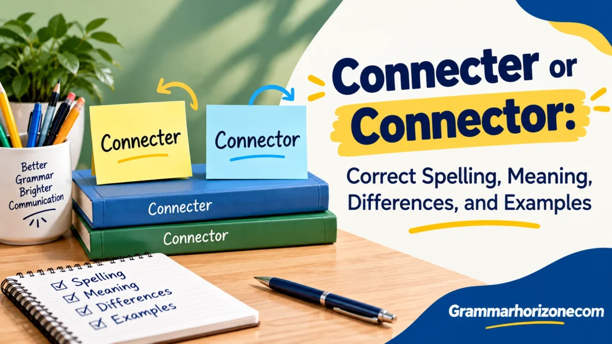 Connecter or Connector: Correct Spelling, Meaning, Differences, and Examples
