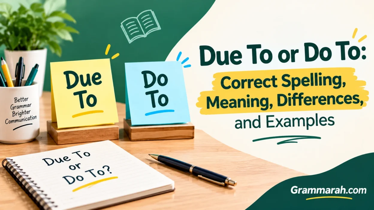 Due To or Do To: Correct Spelling, Meaning, Differences, and Examples