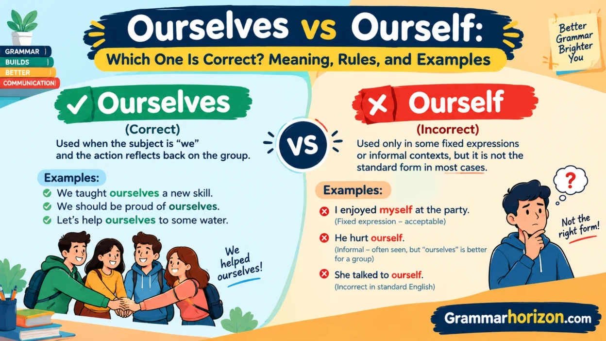 Ourselves vs Ourself: Which One Is Correct? Meaning, Rules, and Examples