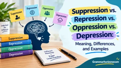 Suppression vs. Repression vs. Oppression vs. Depression: Meaning, Differences, and Examples